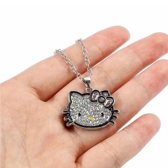 Hello Kitty Pendant Necklace 
Rhinestones Sanrio NWT - Picture 2 of 4